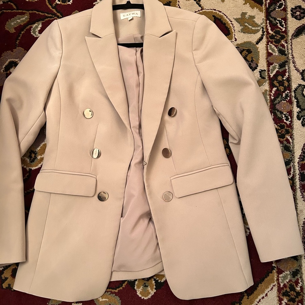 3/90$🛒✨Elegant Beige Double-Breasted Blazer